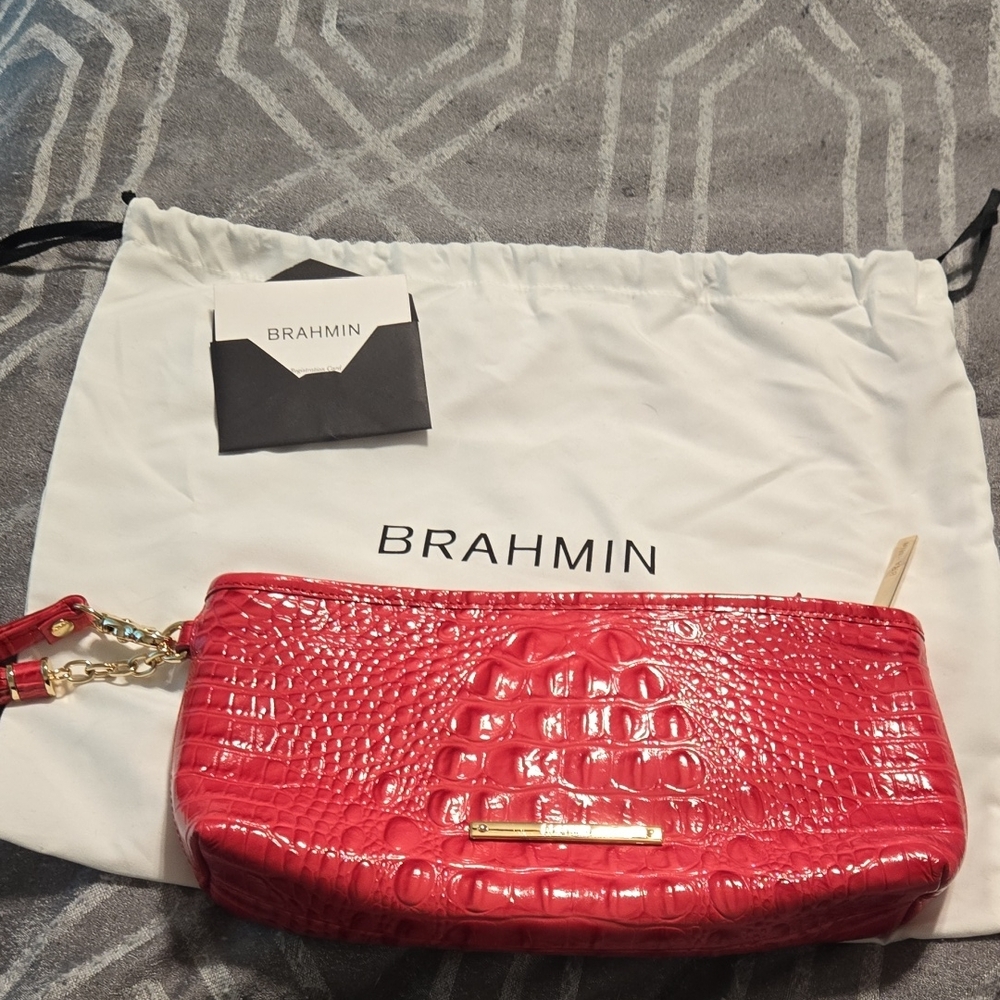 Brahmin Red Embossed Clutch